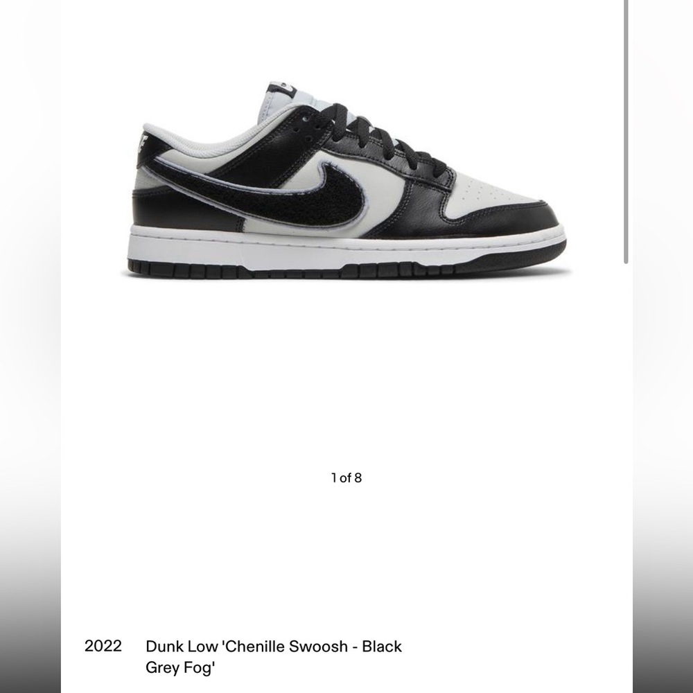Dunk Low ‘Chenille Swoosh-Black Grey Fog’